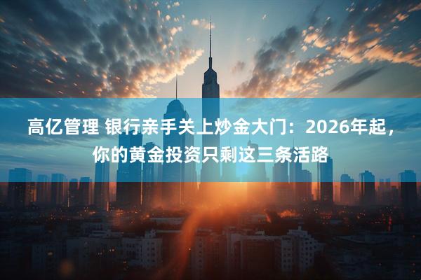 高亿管理 银行亲手关上炒金大门：2026年起，你的黄金投资只剩这三条活路