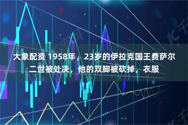 大象配资 1958年，23岁的伊拉克国王费萨尔二世被处决，他的双脚被砍掉，衣服