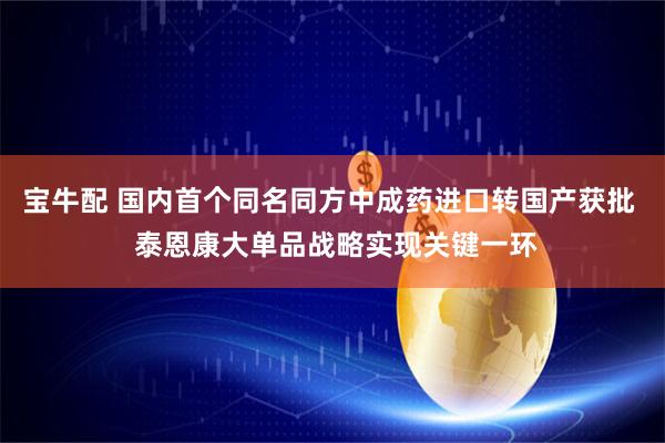 宝牛配 国内首个同名同方中成药进口转国产获批  泰恩康大单品战略实现关键一环